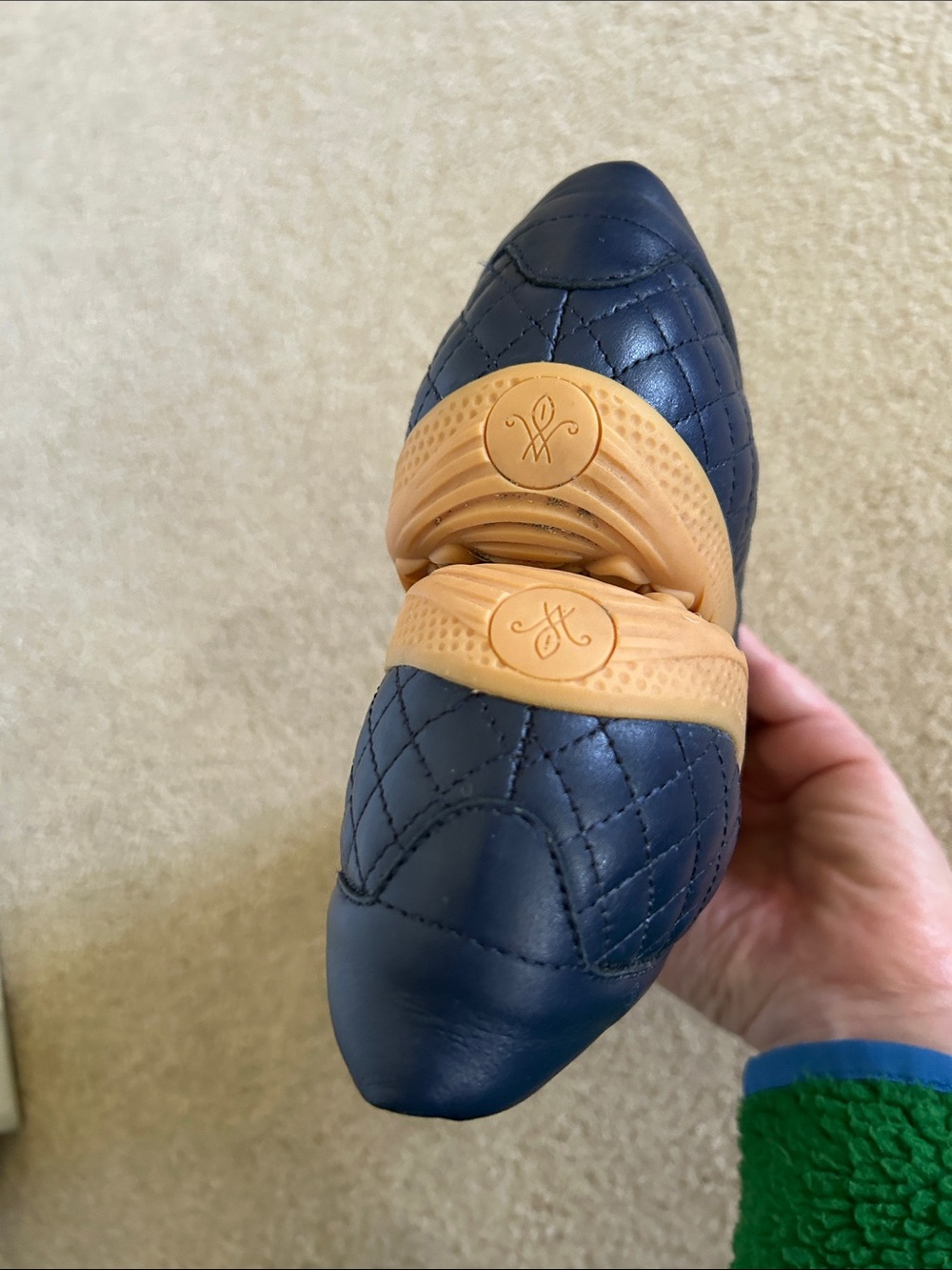 Royal Albartross Navy Quilted Leather Ballet Flats sz 9 - Picture 7 of 9